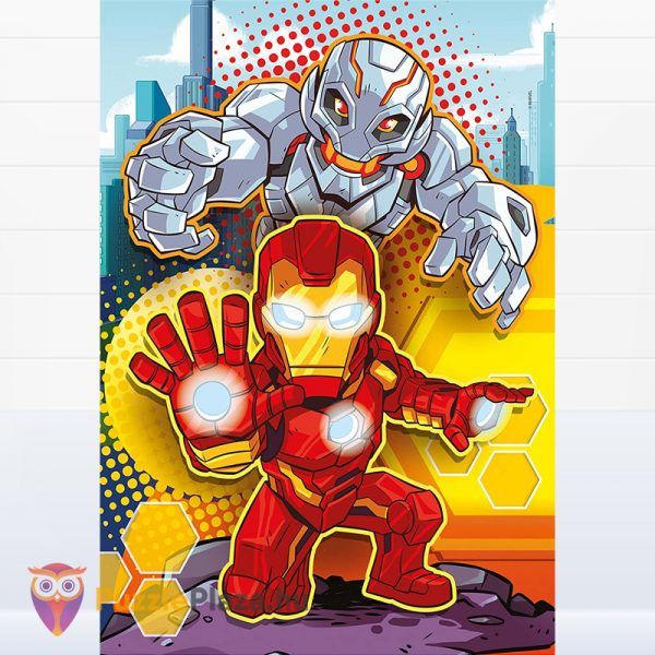 3x48 darabos Marvel: Szuperhősök (Super Hero Adventures) puzzle (Vasember és Ultron) - Clementoni SuperColor 25248