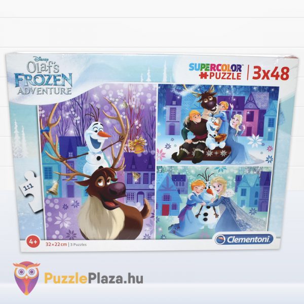 Olaf kalandjai: Jégvarázs puzzle doboza előről - 3x48 db - Clementoni SuperColor 25228