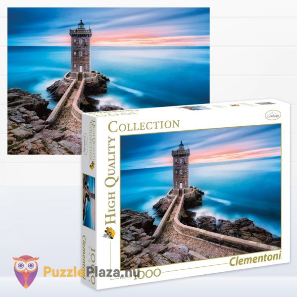 A világítótorony puzzle kirakott képe és doboza - 1000 darabos - Clementoni 39334
