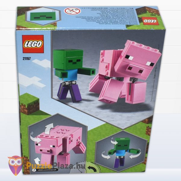 Lego Minecraft 21157: Bigfig malac doboza hátulról, zombibabával