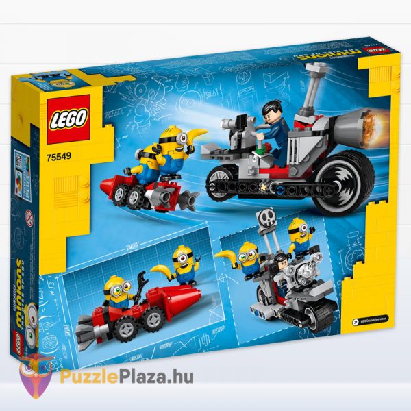 Lego Minyonok 75549: Megállíthatatlan motoros üldözés doboza hátulról