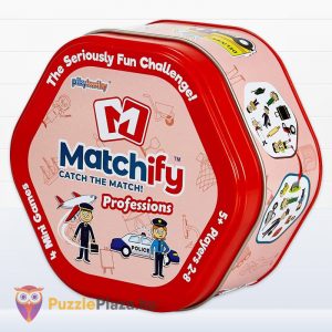 Matchify foglalkozások: párosító memória kártyajáték fém doboza