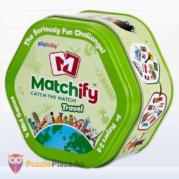 Matchify, utazás párosító kártyajáték fém doboza