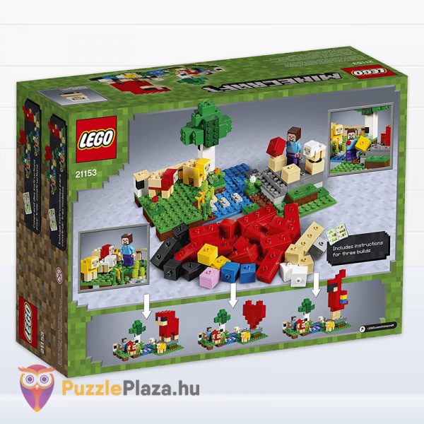 Lego Minecraft 21153: A Gyapjúfarm doboza hátulról
