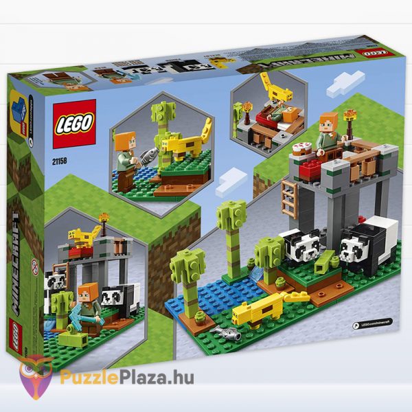 Lego Minecraft 21158: Pandabölcsőde doboza hátulról