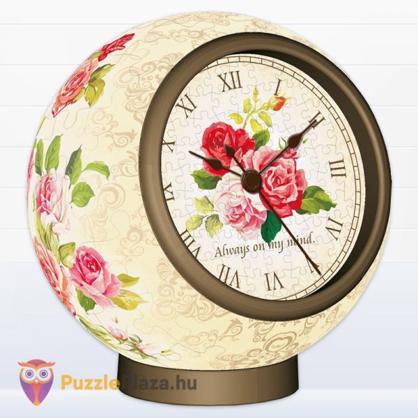 Asztali 3D óra puzzle: Klasszikus virág minás - 145 db - Pintoo