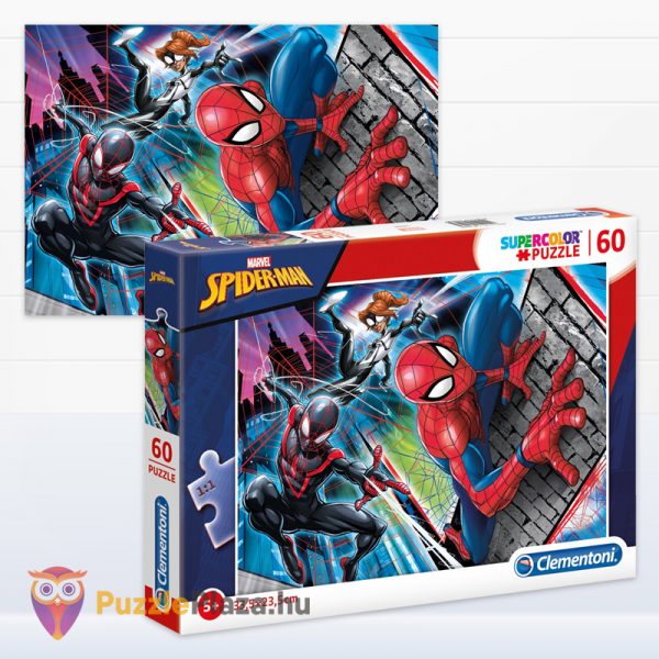 Marvel: Pókember puzzle képe és doboza - 60 db - Clementoni Supercolor 26048