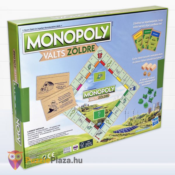 Monopoly: Válts zöldre társasjáték doboza hátulról