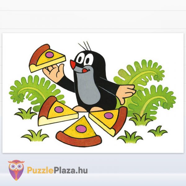Kisvakond pizzát eszik fa mesekocka (6 darabos) - Dino