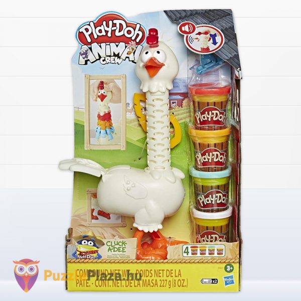 Play-Doh Animal Crew: Cluck a Dee színes nyakú kotkodáló csirke gyurma szett - Hasbro