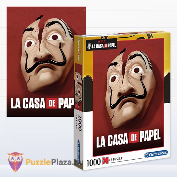 A nagy pénzrablás puzzle képe és doboza (La Casa de Papel) - 1000 db - Clementoni 39533