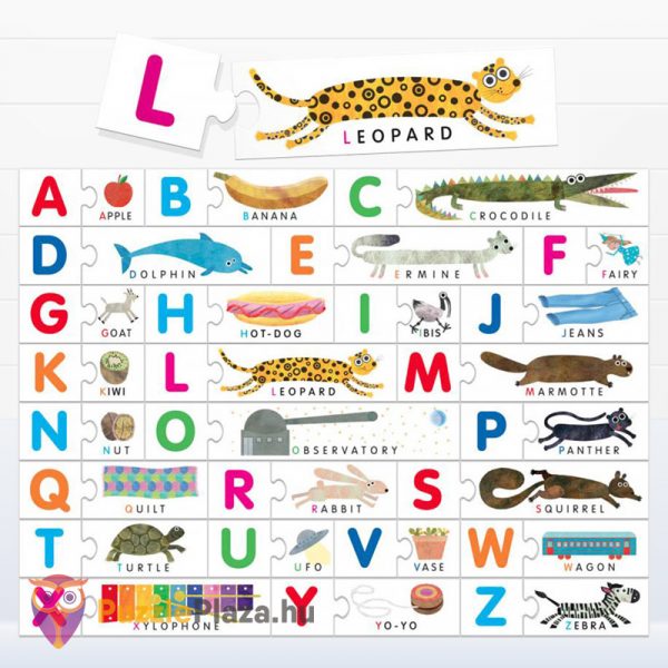Az első ABC Montessori puzzle (angol nyelvtanuló kirakós) tartalma - Headu