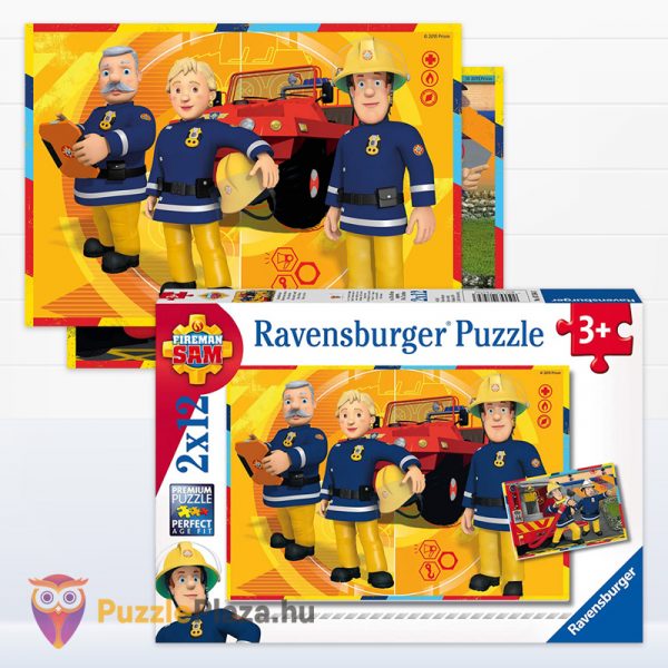 Sam, a tűzoltó puzzle: Sam akcióban kirakó képei és doboza - 2x12 db - Ravensburger 07584