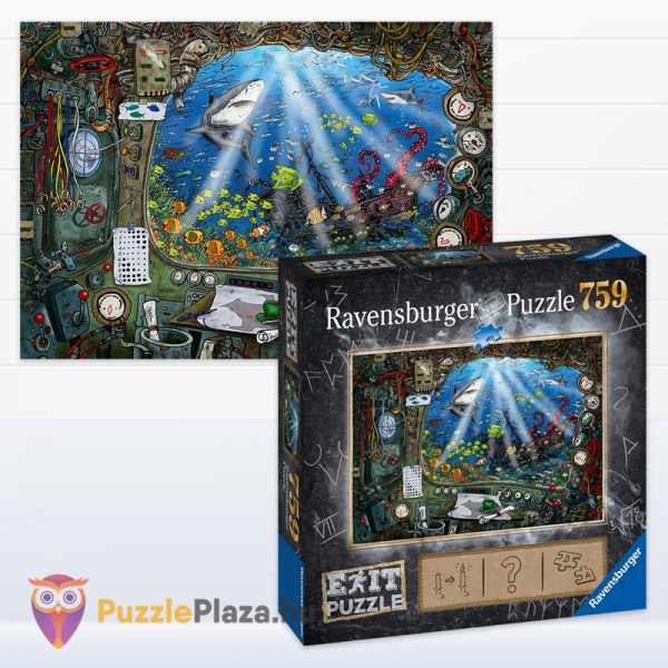 Tengeralattjáró szabadulós kirakó képe és doboza - 759 db - Ravensburger Exit Puzzle 19953