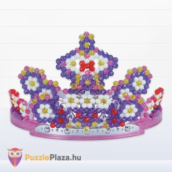 Aquabeads: 3D Hercegnő tiara készítő kreatív szett, elkészítve lila színben
