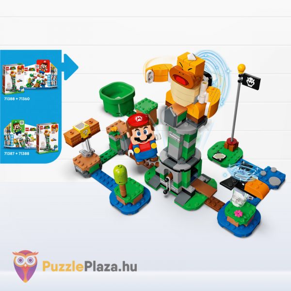 Lego Super Mario 71388: Boss Sumo Bro toronydöntő (kiegészítő szett), megépítve