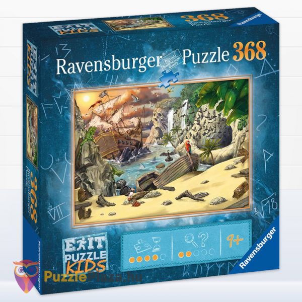 Kalóz kaland: A kalózok kincse szabadulós kirakó, balról - 368 db - Ravensburger Exit Kids Puzzle 12954