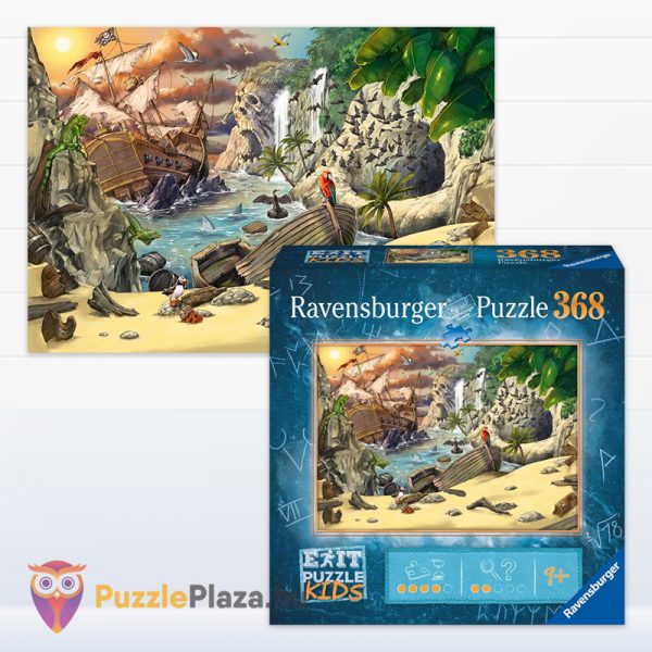 Kalóz kaland: A kalózok kincse szabadulós kirakó képe és doboza - 368 db - Ravensburger Exit Kids Puzzle 12954