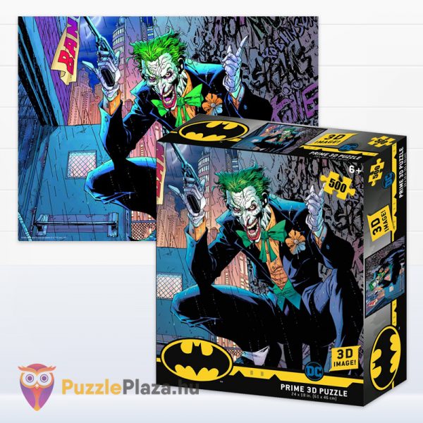 Batman: Joker puzzle képe és doboza, 500 db-os hologramos 3D hatású kirakó (DC Comics 33032)