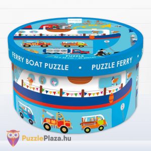 Komphajó, járművekkel gyerek puzzle (60 db) Scratch Europe