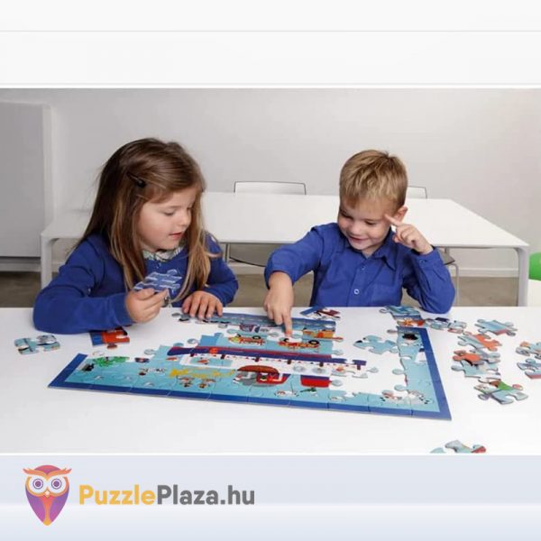 Komphajó, járművekkel gyerek puzzle, gyerekeknek (60 db) Scratch Europe