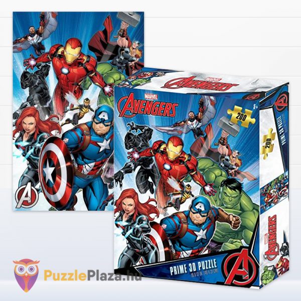 Marvel: Bosszúállók (Avengers), 200 db-os hologramos 3D hatású puzzle képe és doboza (33032)