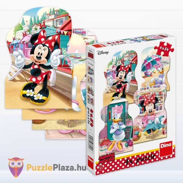 Mickey egér és barátai: Minnie egér és Daisy kacsa puzzle, képei és doboza, 4×54 db (Dino, 333253)