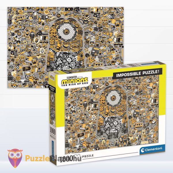 Minyonok: Gru színre lép, A lehetetlen puzzle képe és doboza - 1000 db – Clementoni Impossible 39554