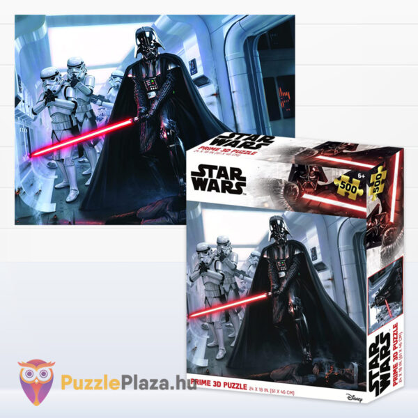 Star Wars: Darth Vader és a rohamosztagosok puzzle képe és doboza, 500 db hologramos 3D hatású kirakó (32635)