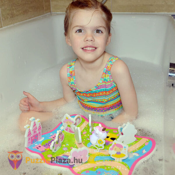 Unikornis világ: Vízen lebegő puzzle, lányoknak, építsd meg fürdőjáték (Buddy & Barney)