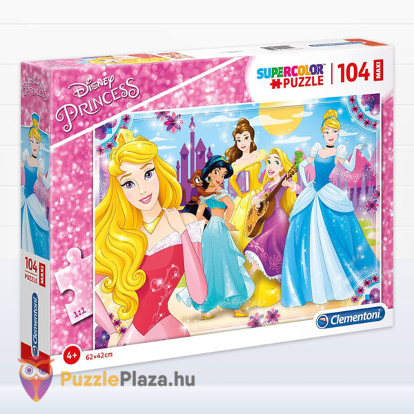 Disney hercegnők puzzle, 104 db (Clementoni SuperColor Maxi 23714)