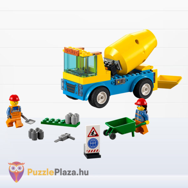 Lego City 60325: Betonkeverő teherautó tartalma, 2 munkás Lego figurával