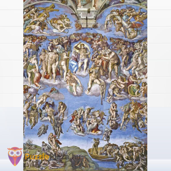 Michelangelo: Utolsó ítélet festmény puzzle képe, 1000 db (Museum Collection Clementoni 39497