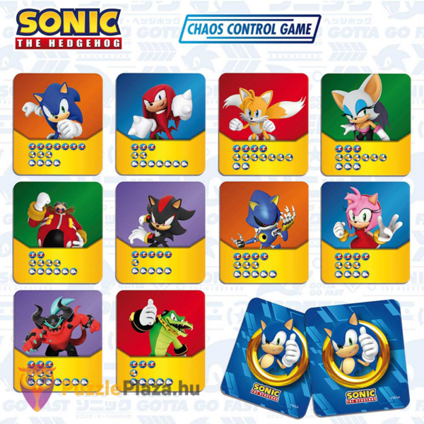 Sonic: Sonic Speedy Chaos Control szórakoztató társasjáték kártyái