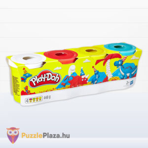 Play-Doh: 4 tégelyes gyurma, klasszikus színek (fehér, piros, sárga, világoskék)