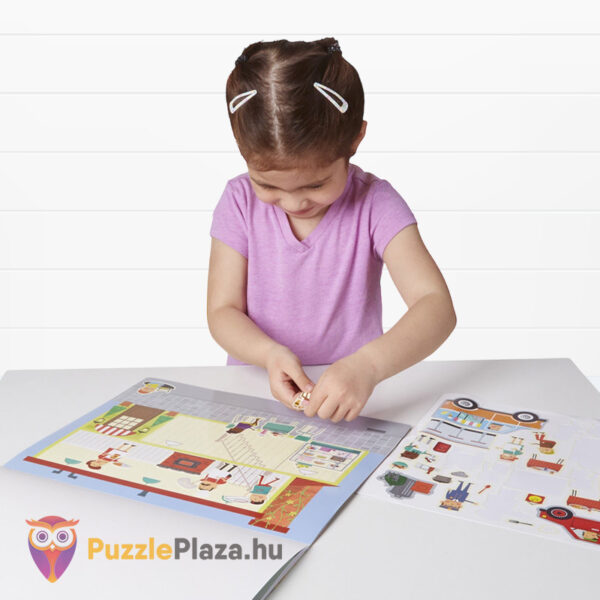 Újrahasználható matrica szett gyerekeknek: Az én városom, kreatív foglalkoztató füzet (Melissa & Doug)