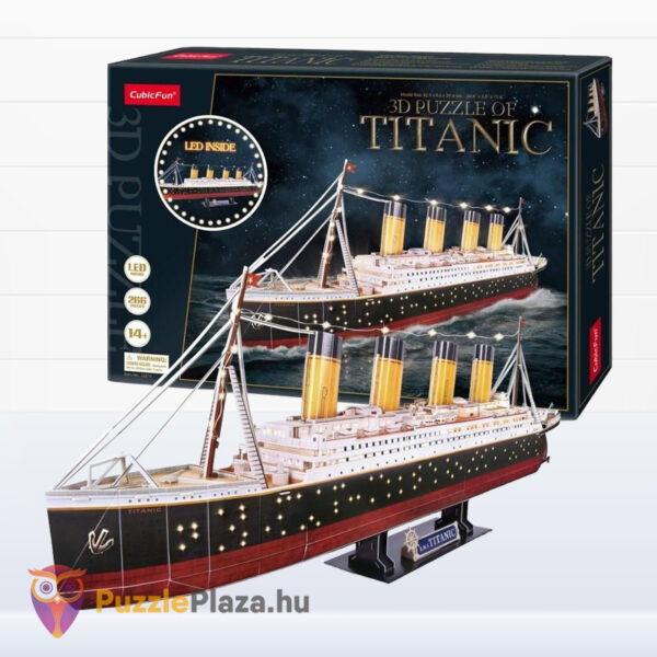 A Titanic 3D puzzle, LED világítással, 266 db-os (CubicFun)