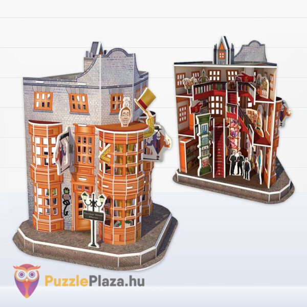 Harry Potter 3D puzzle megépítve: Weasley Varázsvicc Vállalat boltja az Abszol úton, 62 db-os (CubicFun)