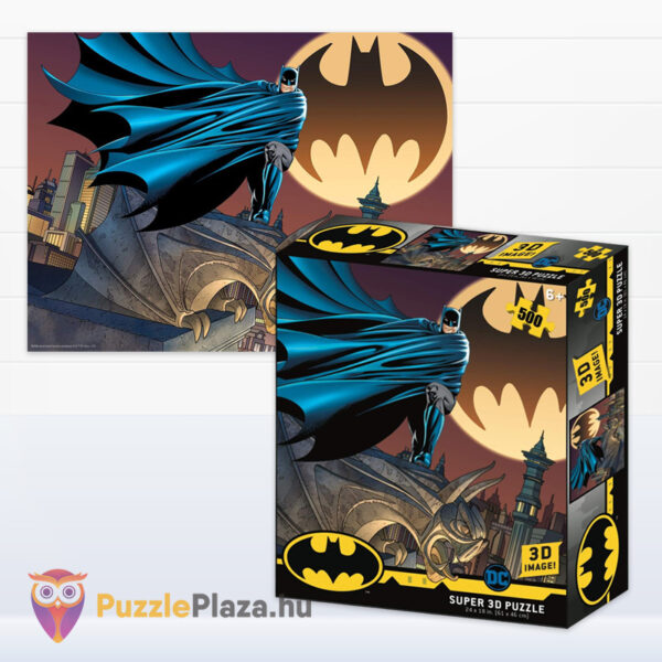 Batman: A Batman jel puzzle képe és doboza, 500 db hologramos 3D hatású kirakó (DC Comics 32518)