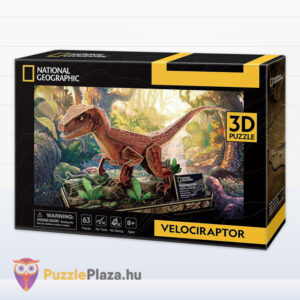 Dinoszauruszok 3D puzzle: Velociraptor, 63 db (CubicFun)