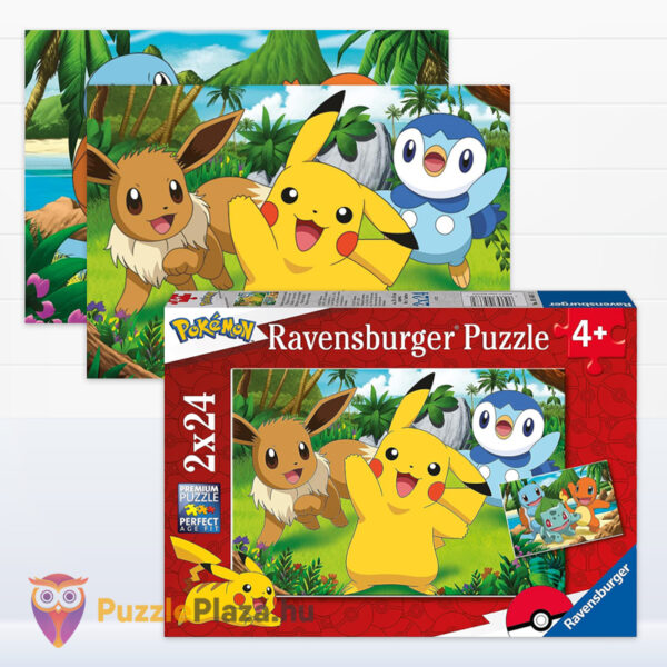 Pokémon: Pikachu és barátai puzzle képei és doboza, 2×24 db (Ravensburger 05668)