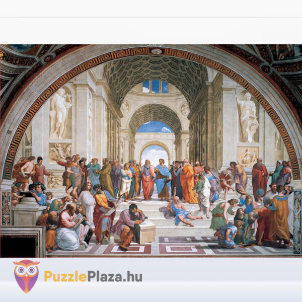 Rafaello: Az athéni iskola puzzle képe, 1500 db, kirakó ragasztóval (Educa 19273)