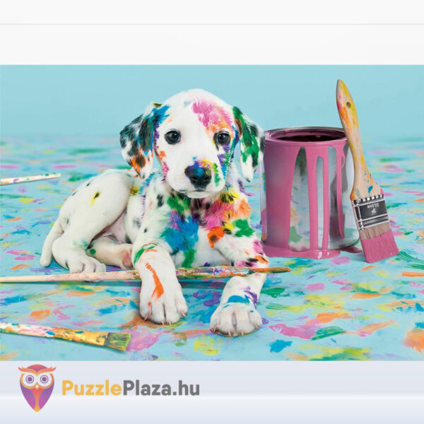 Mókás dalmata kölyök kutya, színes foltokkal puzzle képe, 500 db (Clementoni 35150)