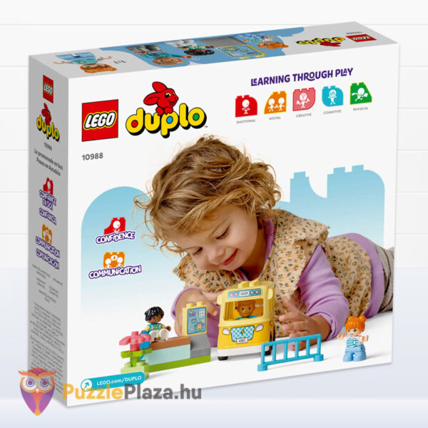 Lego Duplo 10988: Városi kalandok, a buszozás építő és oktató játék doboza hátulról