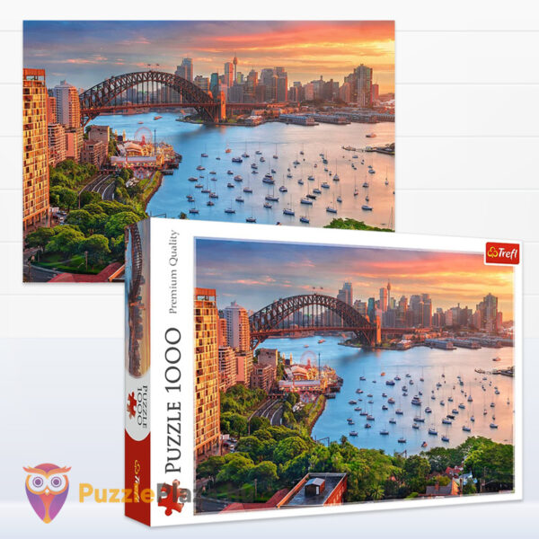 Sydney Harbor Bridge, Ausztrália puzzle képe és doboza, 1000 db (Trefl 10743)