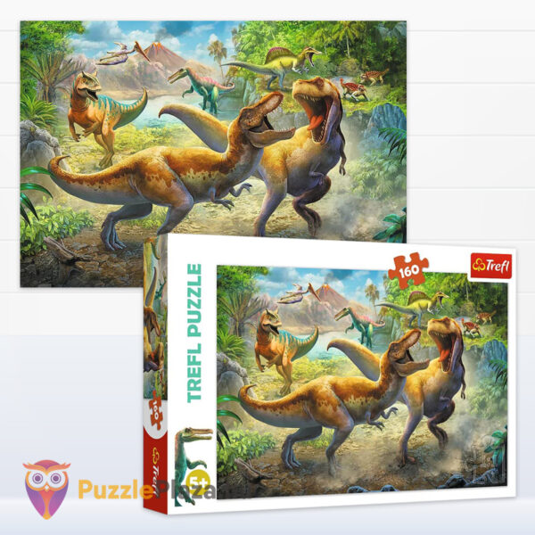Dinoszauruszok puzzle képe és doboza, 160 db (Trefl 15360)