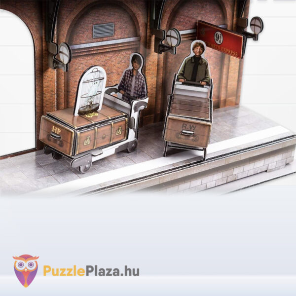 Harry Potter 3D puzzle részlete: A Roxfort Expressz, a 9 és 3/4-ik vágány, a repülő autó, 180 db (CubicFun)