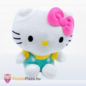 Hello Kitty plüss cica, türkizkék ruhában (14 cm)