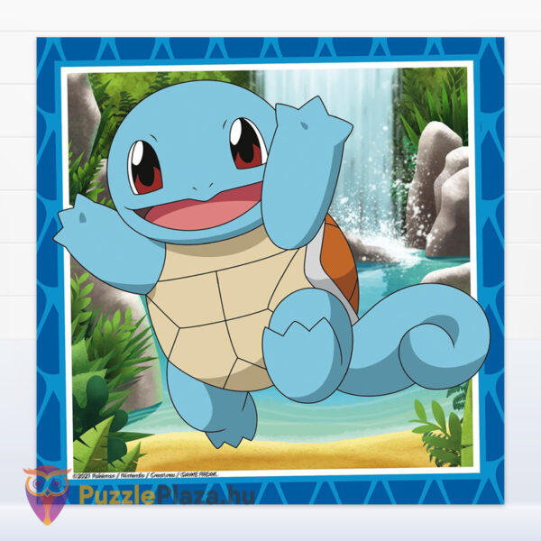 Pokémon puzzle képe: Squirtle, Charmander, Bulbasaur, 3×49 db (Ravensburger 05586)