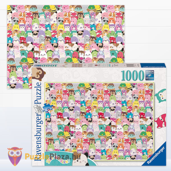 Squishmallows: A kihívás puzzle képe és doboza, 1000 db (Ravensburger 17553)
